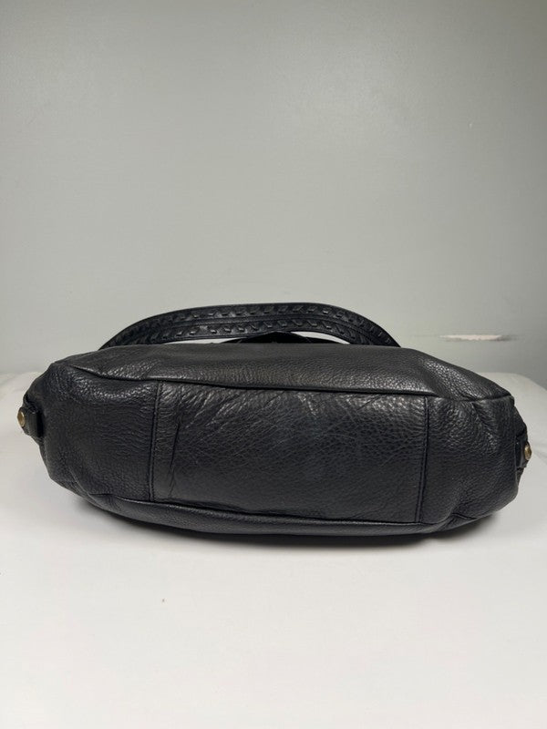 Cole Haan Women's Black Leather Sierra Tooled Shoulder Bag Purse W/ Dust Bag image 6