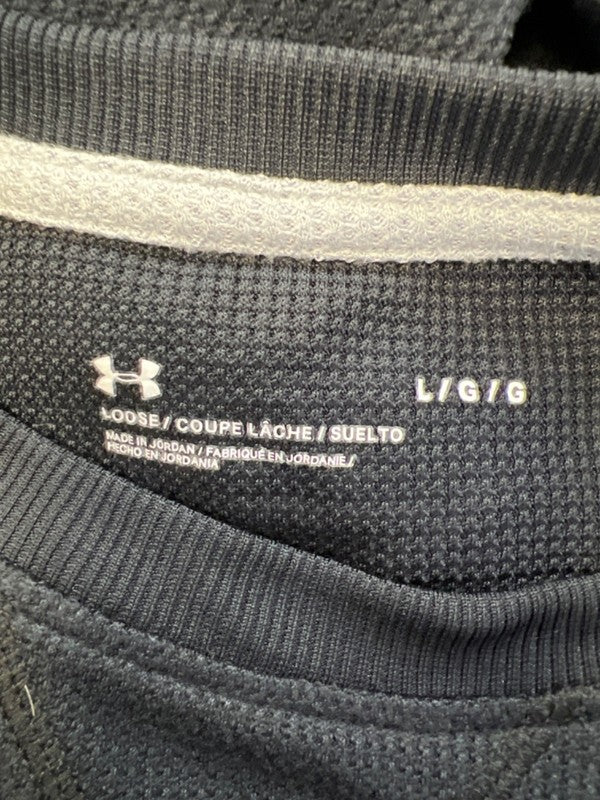Under Armour Men's Black Loose Waffle Knit Crewneck Long Sleeve Shirt - L image 3