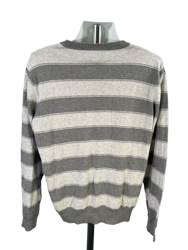 Sonoma Men's Gray Striped Long Sleeve Crewneck Sweater - XL image 2