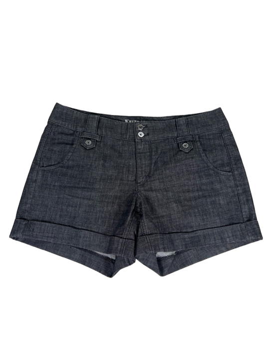 White House Black Market Women's Dark Gray Cuffed Denim Shorts - 10