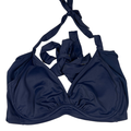 Athleta Women's Navy Blue Halter Neck Tie Back Underwire Bikini Top - 34D/DD