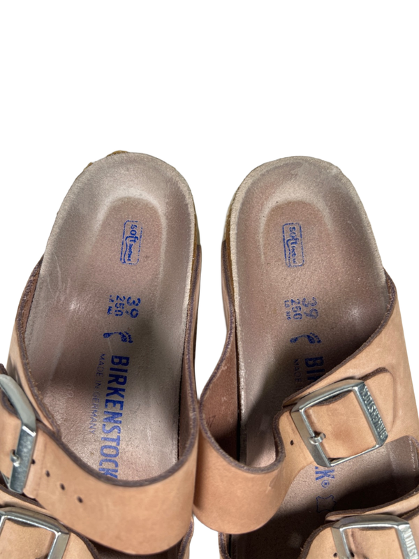 Birkenstock Unisex Tan/Beige Arizona Softbed Sandals - Women's 8 Narrow image 3
