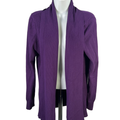 Karen Scott Women's Purple Ribbed Open Front Long Sleeve Cardigan Sweater - XL