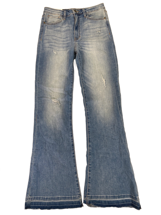 Harper Heritage Women's Light Wash Ripped High Rise Flare Jeans - 28