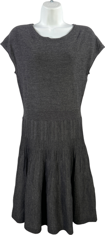 LOFT Women’s Gray Semi-Sheer A-Line Knit Sweater Dress - S