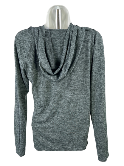 Nike Women's Blue Dri-Fit Long Sleeve Hooded Athletic Shirt - S image 2