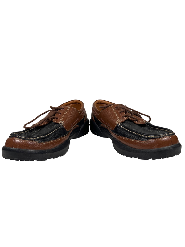 Dr. Comfort Women's Black/Brown Leather Patrick Lace Up Boat Shoes - 13 image 6