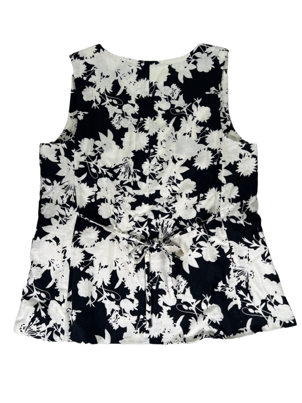 LOFT Women's Black/White Floral Sleeveless Button Up Blouse  W/ Maxi Skirt- L/12 image 3