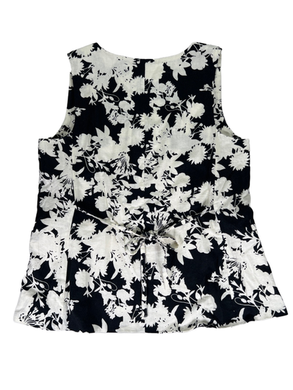 LOFT Women's Black/White Floral Sleeveless Button Up Blouse  W/ Maxi Skirt- L/12 image 3