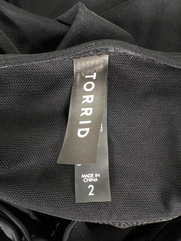 Torrid Women's Black V Neck Multiway Strap Wireless Tankini Top - 2 Plus image 3