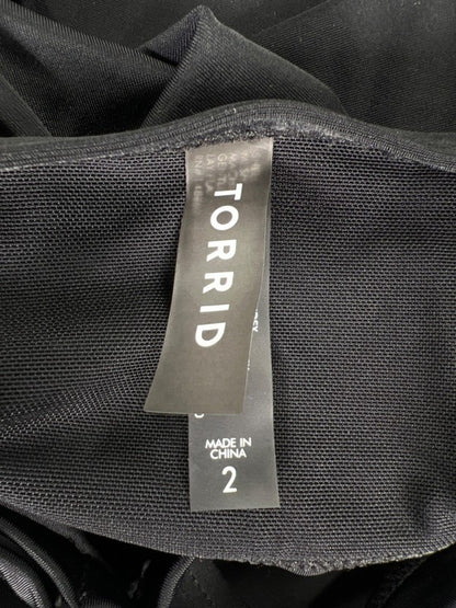 Torrid Women's Black V Neck Multiway Strap Wireless Tankini Top - 2 Plus image 3