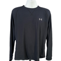 Under Armour Men's Black Loose Waffle Knit Crewneck Long Sleeve Shirt - L