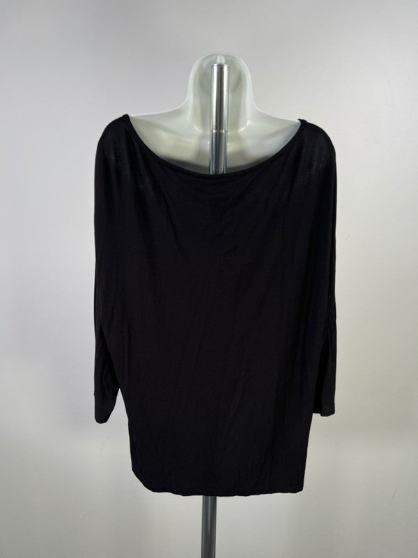 Tahari Women's Black Mesh Cut Out 3/4 Sleeve Shirt - 1X image 2