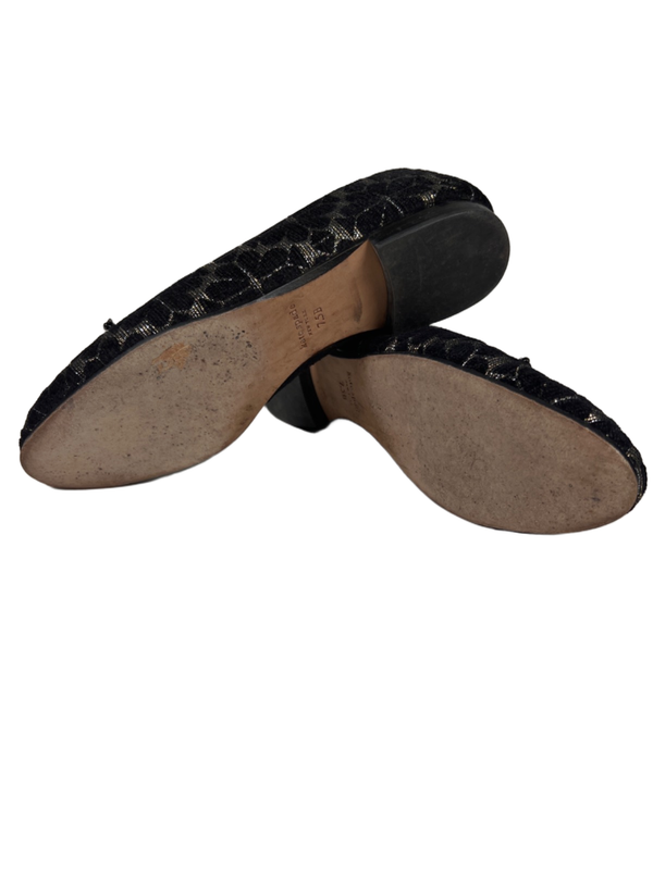Kate Spade Women's Black/Gold Metallic Floral Slip On Devi Loafer Flats - 7.5 image 8