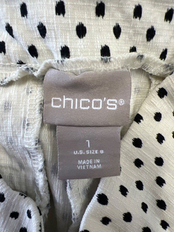 Chico's Women's White/Black Pull On Cropped Pants - 1/US 8 image 3