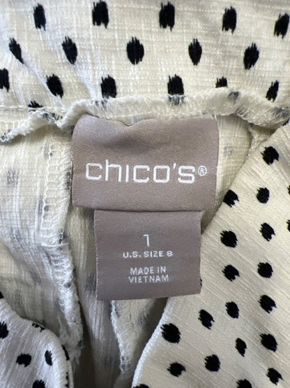 Chico's Women's White/Black Pull On Cropped Pants - 1/US 8 image 3