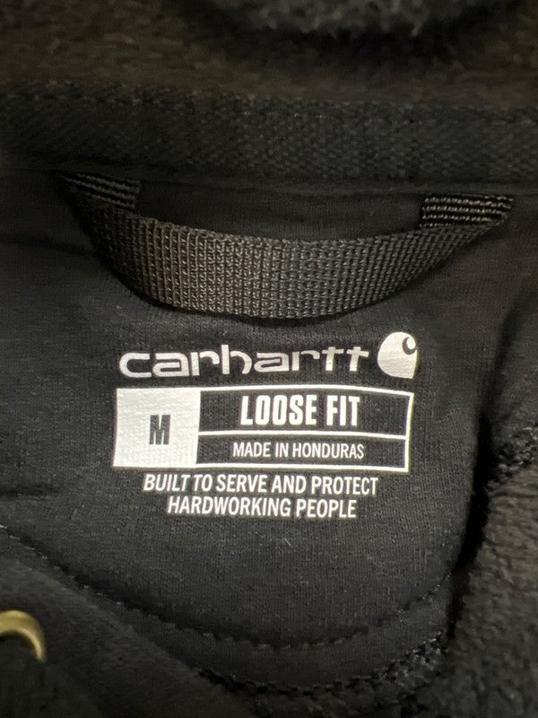 Carhartt Men's Black Loose Shamrock Graphic Long Sleeve Hoodie Sweatshirt - M image 3