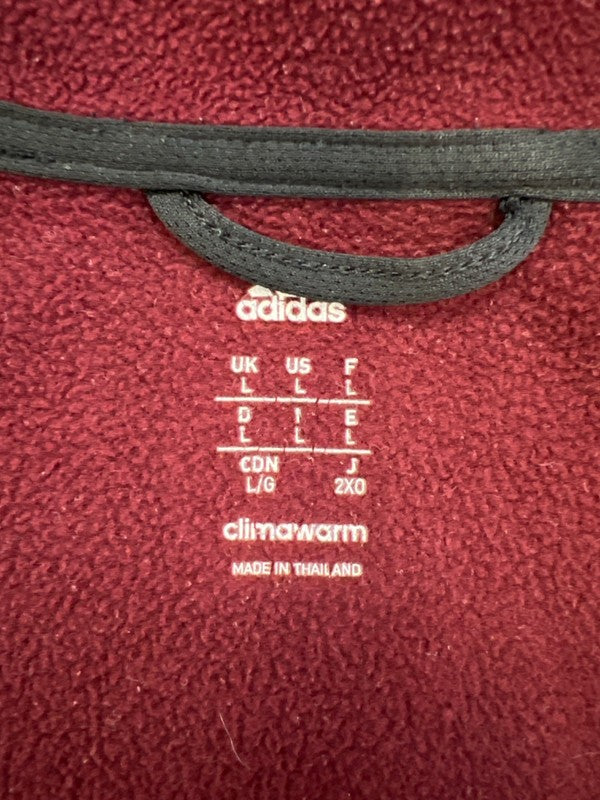 Adidas Men's Burgundy/Gray Climawarm Heather Full Zip Jacket - L image 3