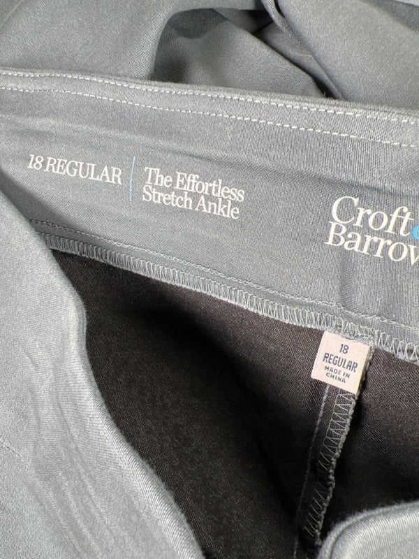 Croft and Barrow Women's Blue Steel Pull On Ankle Pants - 18 image 3