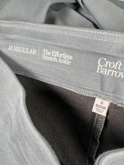 Croft and Barrow Women's Blue Steel Pull On Ankle Pants - 18 image 3