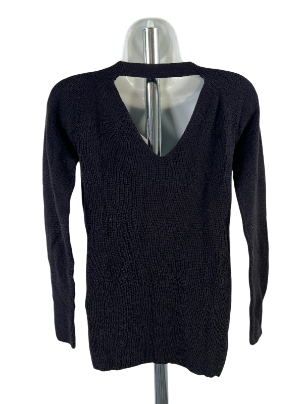 Athleta Women's Black Darling Open Back Long Sleeve Sweater - XS image 2