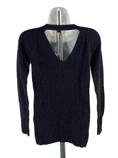 Athleta Women's Black Darling Open Back Long Sleeve Sweater - XS image 2