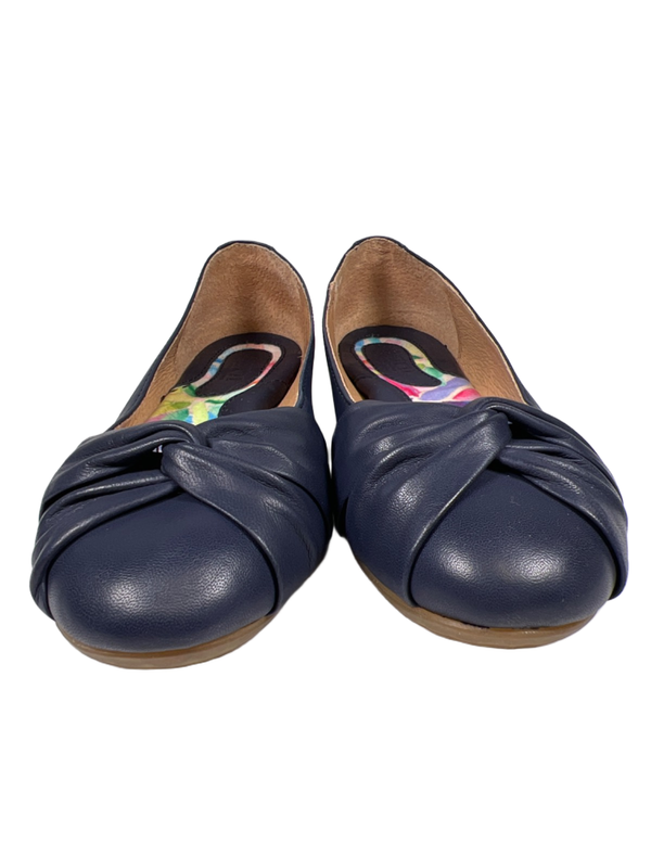 Born Women's Blue Lilly Leather Slip On Ballet Flats - 7.5 image 2
