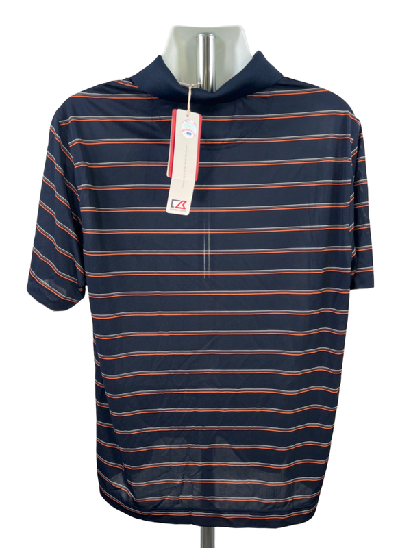 Cutter & Buck Men's Blue/Orange MLB Detroit Tigers Short Sleeve Polo Shirt - XL image 2