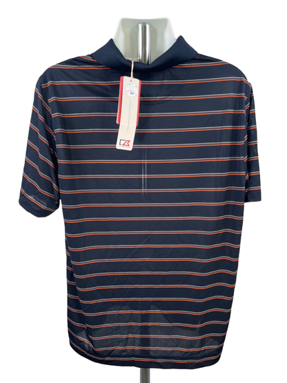 Cutter & Buck Men's Blue/Orange MLB Detroit Tigers Short Sleeve Polo Shirt - XL image 2