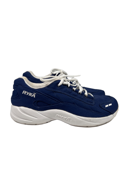 Ryka Women's Blue/White Sportwalker Canvas Sneakers - 10 Wide