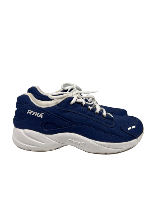 Ryka Women's Blue/White Sportwalker Canvas Sneakers - 10 Wide