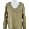Lucky Brand Women's Green Soft V-Neck Long Sleeve Sweater - S