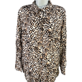Chico's Women's Black/Beige Leopard Long Sleeve Button Up Shirt - 2/US 12-14
