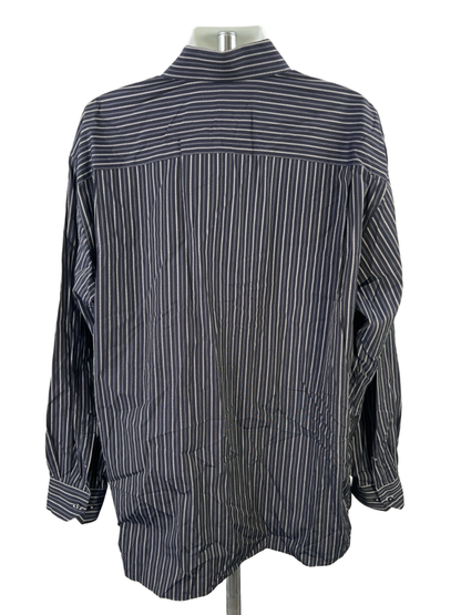 John W. Nordstrom Men's Blue Striped Long Sleeve Button Up Shirt - XXL image 2