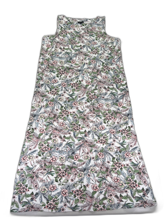 J Jill Women's Pink/Green Wearever Floral Sleeveless Maxi Dress - L Petite