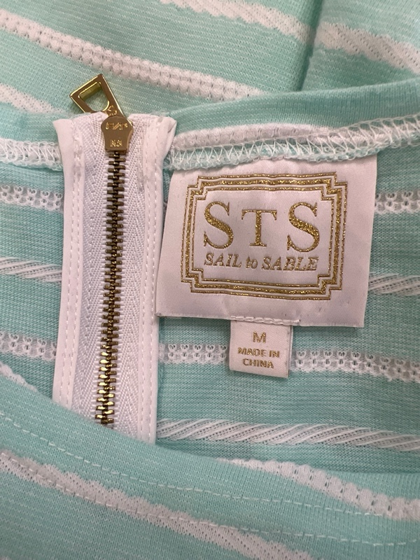 STS Sail to Sable Women's Blue Striped Short Sleeve Shirt Dress - M image 3
