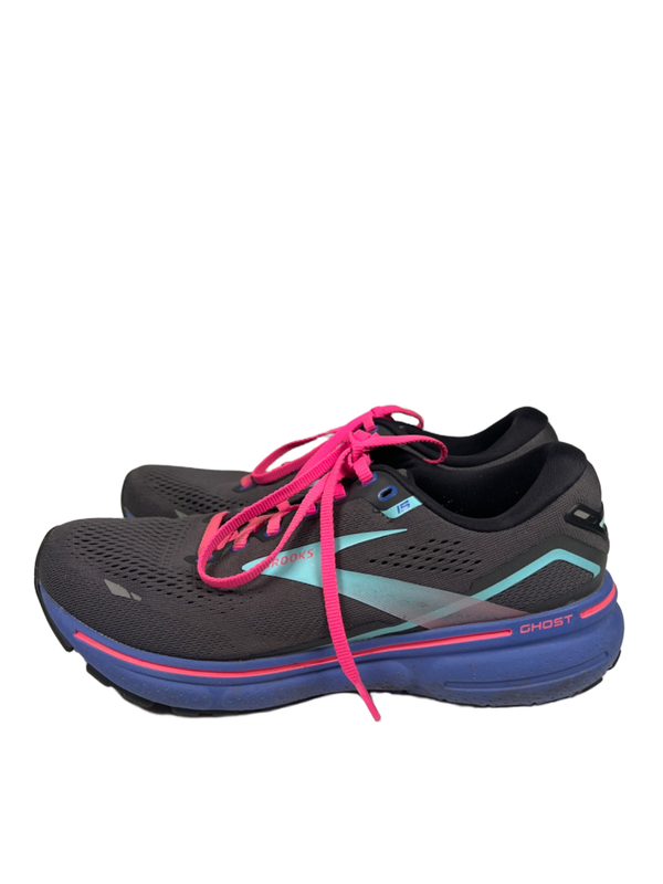 Brooks Women's Gray/Pink Ghost 15 Lace Up Running Shoes - 8.5 image 5