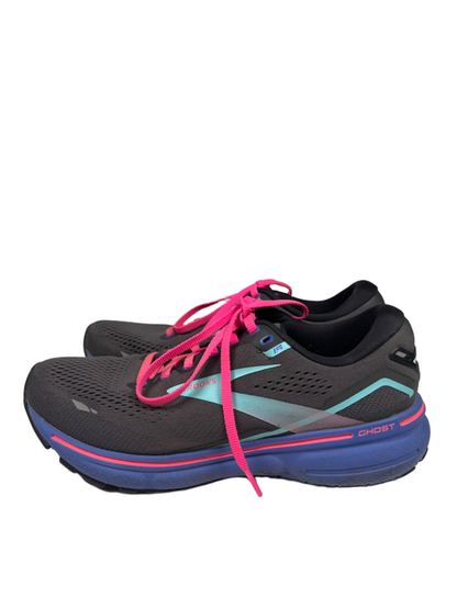 Brooks Women's Gray/Pink Ghost 15 Lace Up Running Shoes - 8.5 image 5