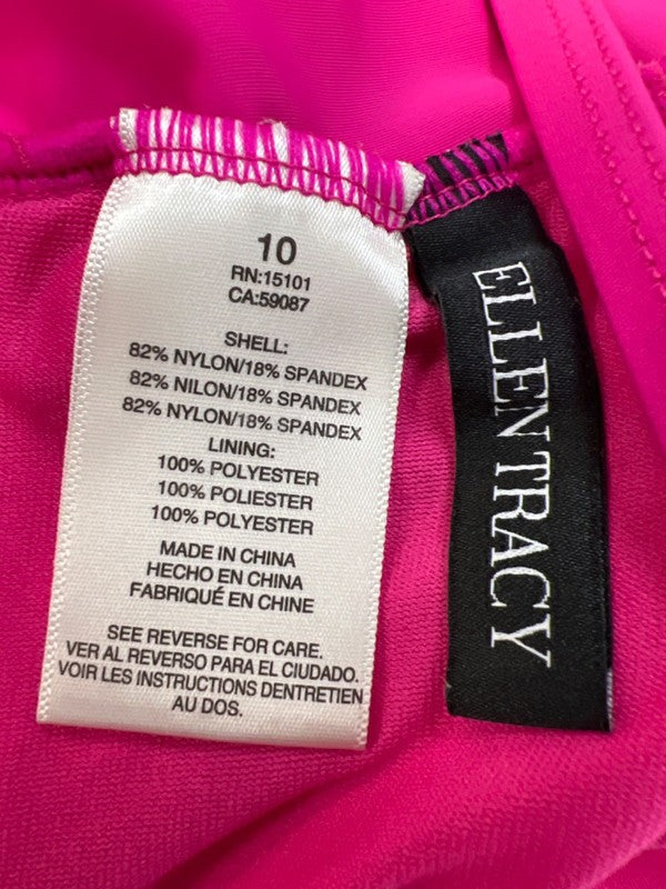 Ellen Tracy Women's Pink Ruched Front One Piece Swimsuit - 10 image 3