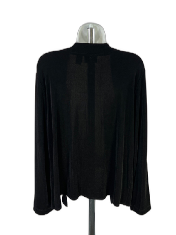 Chico's Travelers Women's Black/Pink Long Sleeve Open Front Jacket - 2/US L image 2
