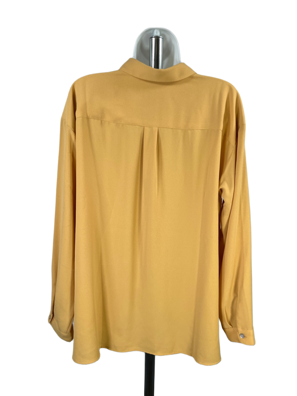 J.Jill Women's Yellow/Gold Long Sleeve Button Up Blouse - L image 2
