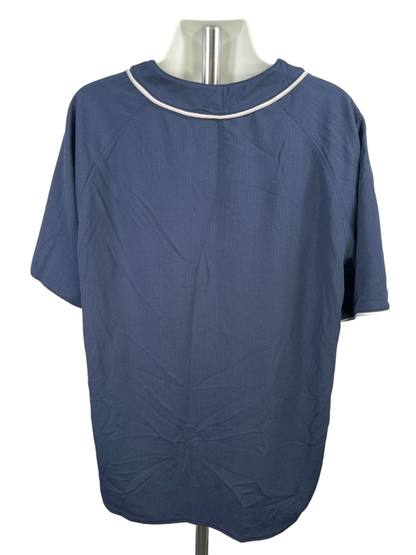 True Fan Men's Blue MLB New York Yankees Short Sleeve Baseball Jersey - 2XL image 2