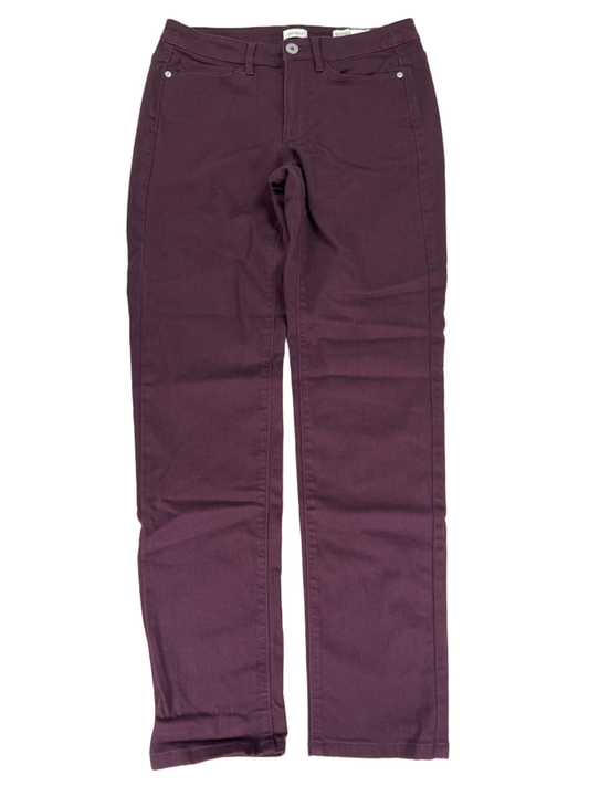 J Jill Women's Burgundy Boyfriend Straight Leg Ankle Denim Pants - 6
