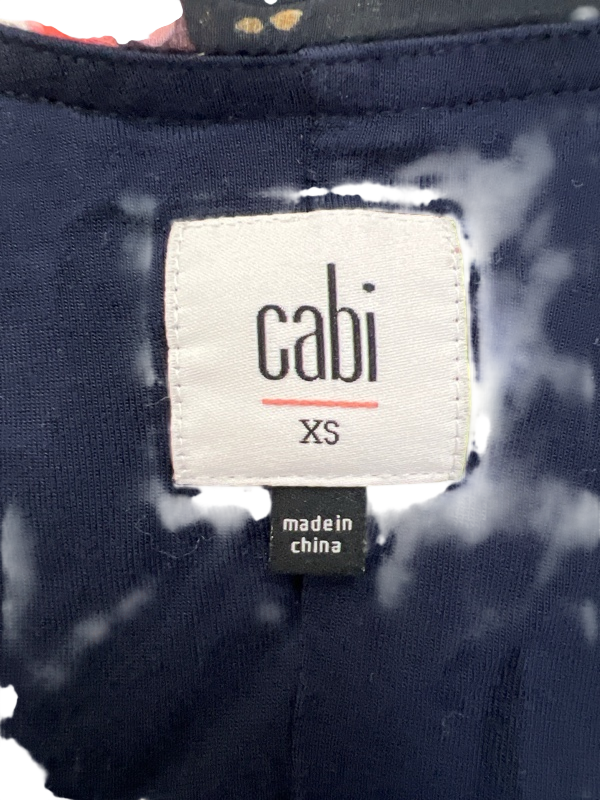 Cabi Women's Blue Floral Cold Shoulder Ruffle Trim Blouse - XS image 3