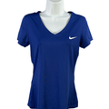 Nike Women’s Blue Dri-Fit Victory Base Layer Short Sleeve Athletic T-Shirt - M