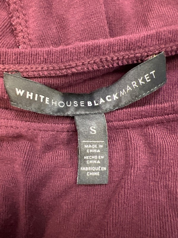 White House Black Market Women’s Burgundy Cold Shoulder Shirt Dress - S image 3
