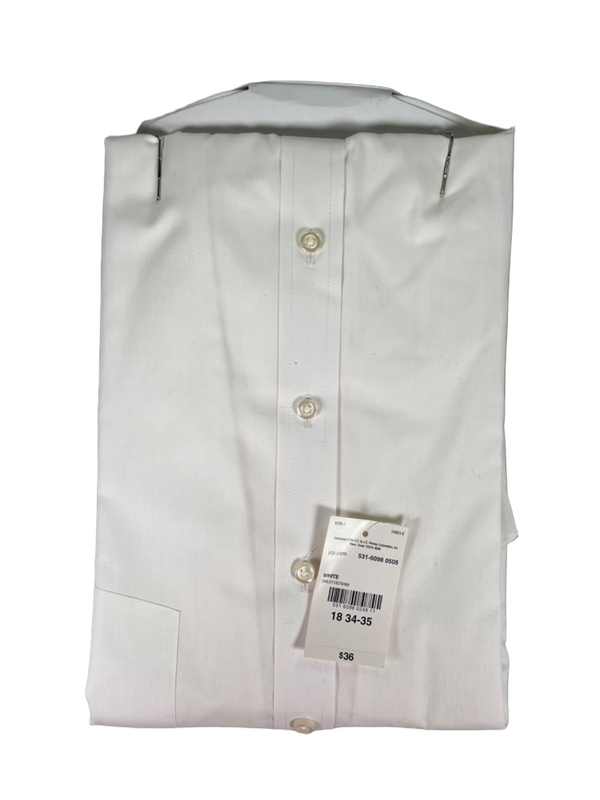 Stafford Men's White Regular Fit Travel Long Sleeve Button Up Shirt - 18 image 2