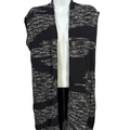 Chico's Women's Black/White Open Front Sleeveless Sweater Cardigan - 0/US 4
