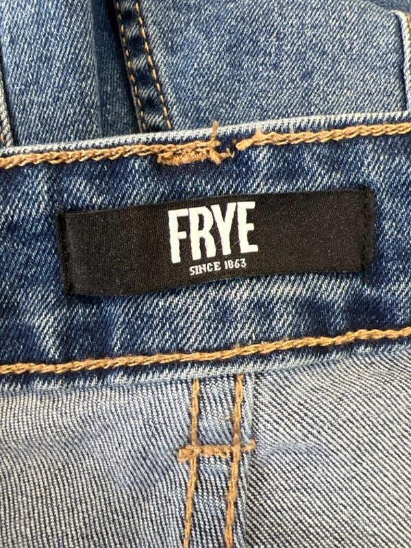 Frye Women's Medium Wash High Rise Cuffed Straight Leg Jeans - 6/28 image 3