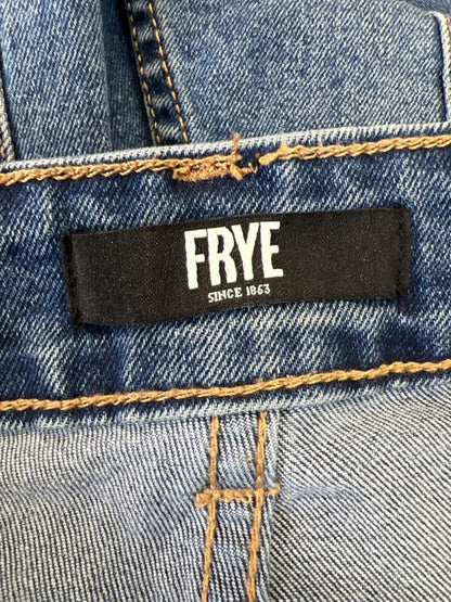 Frye Women's Medium Wash High Rise Cuffed Straight Leg Jeans - 6/28 image 3